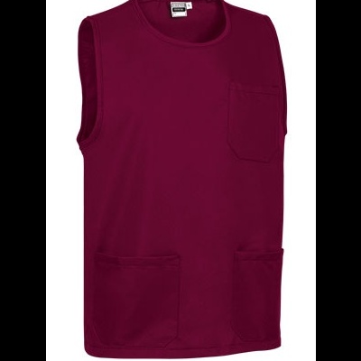 Camisola sem mangas vinho com três bolsos frontais