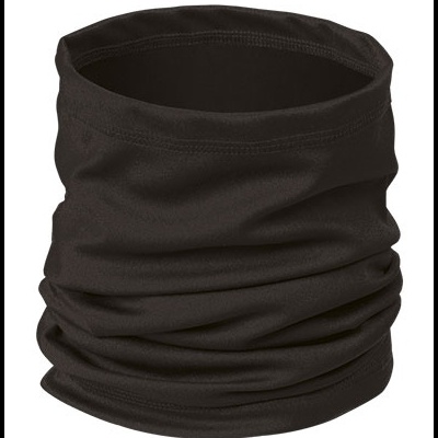 Cachecol tubular preto liso com costuras
