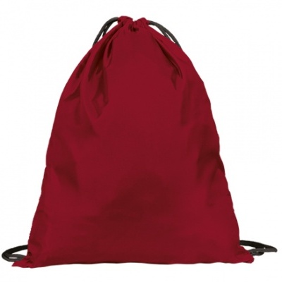 mochila saco vermelho vinho com cordões pretos
