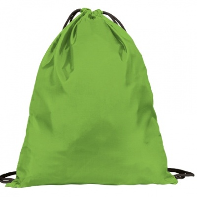 Mochila saco verde claro com cordões pretos