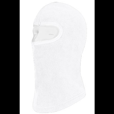 Capacete integral branco com abertura para olhos
