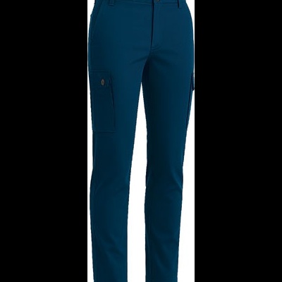 Calças compridas azuis escuras com bolsos laterais