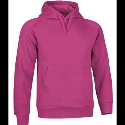 Sweat-shirt rosa com capuz e bolso canguru