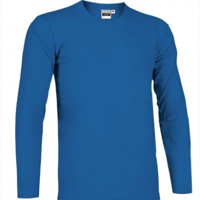 Camisola de manga comprida azul com gola redonda