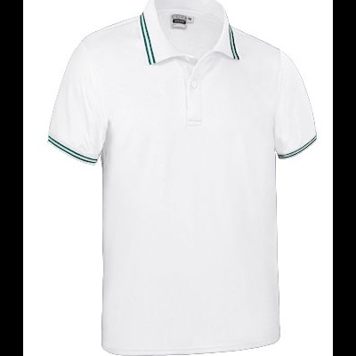 Polo branco com gola e punhos risca verde