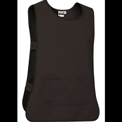 Colete preto sem mangas com fechos laterais e bolso frontal