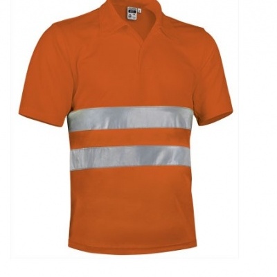 Polo de trabalho laranja com faixas refletoras horizontais