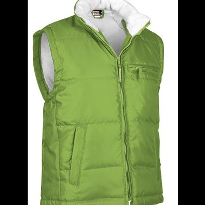 Colete acolchoado verde com fecho e bolsos