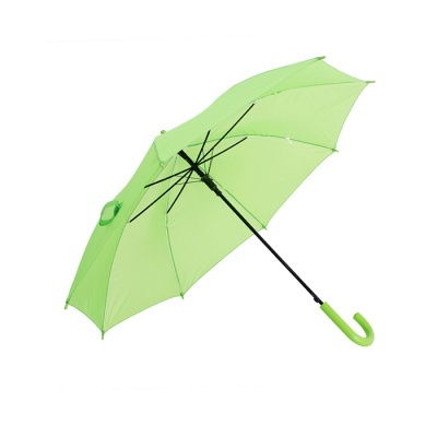 Guarda-chuva verde aberto com cabo curvo