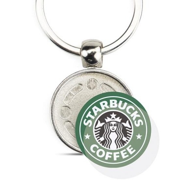 Chaveiro metálico com logótipo Starbucks Coffee