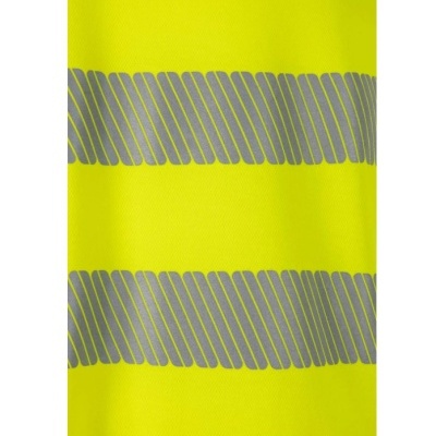 Tecido amarelo fluorescente com faixas reflexivas cinza