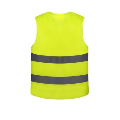 Colete refletor amarelo com faixas cinza escuro