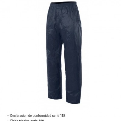 Calças impermeáveis azul escuro com cintura elástica