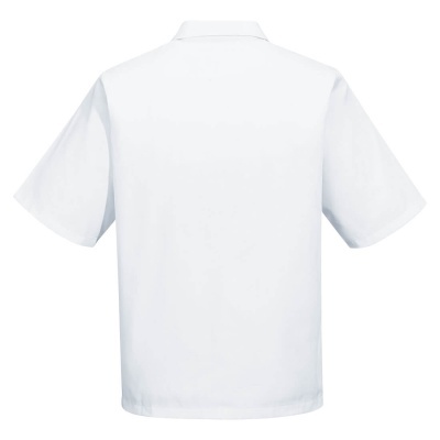 Camisola branca de manga curta vista de costas