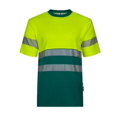 T-shirt de trabalho bicolor com faixas refletoras cinza