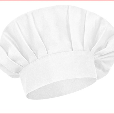 Touca de culinária branca com pregas.