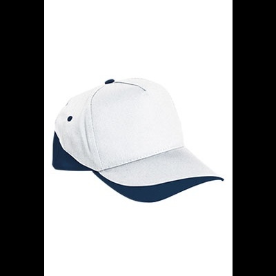 Boné branco com detalhes azul escuro