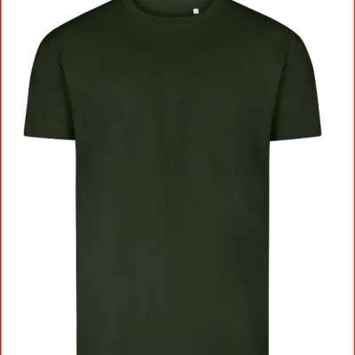 T-shirt verde-escuro de manga curta sem estampas