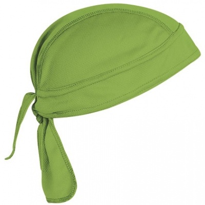 Bandana verde claro de tecido com pontas para amarrar