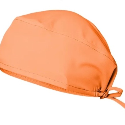 Touca médica laranja com ajuste por fita