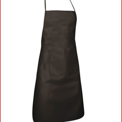 Avental preto simples com bolso frontal