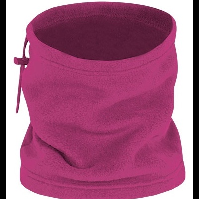 Cachecol tubular rosa de tecido polar com cordão lateral