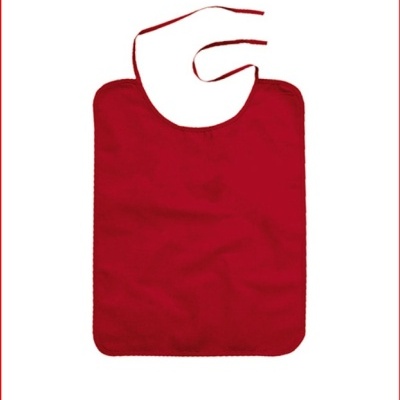 Babete vermelho liso com fita para amarrar
