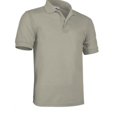 Polo de manga curta cinzento claro com gola