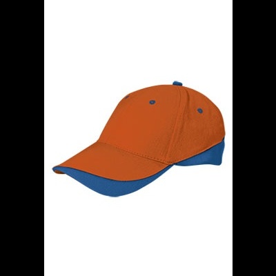 Boné desportivo laranja e azul