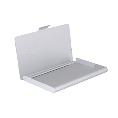Suporte de parede metálico cinza claro com design simples