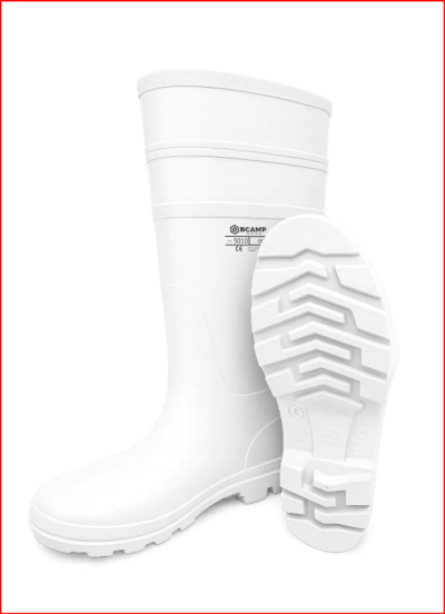 Bota de borracha branca BCAMP com sola antiderrapante