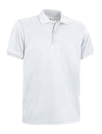 Polo branco de manga curta com três botões