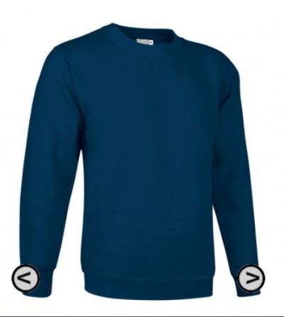 Camisola azul escura de manga comprida com gola redonda