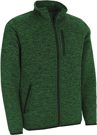 Casaco verde de malha com fechos de correr pretos