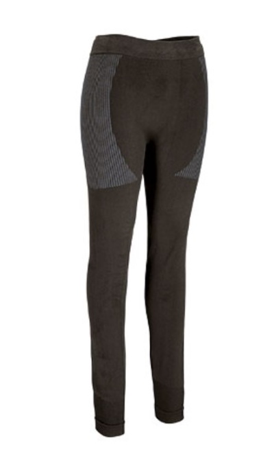 Leggings pretas com painéis cinzentos texturizados