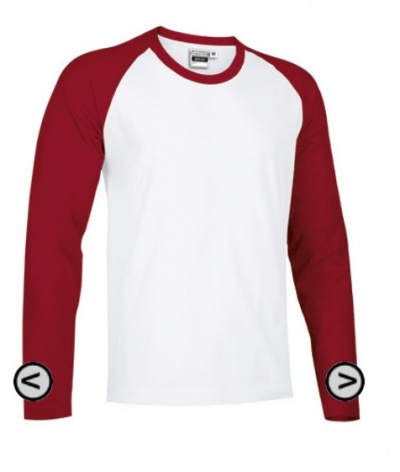 Camisola manga comprida branca com mangas vermelhas