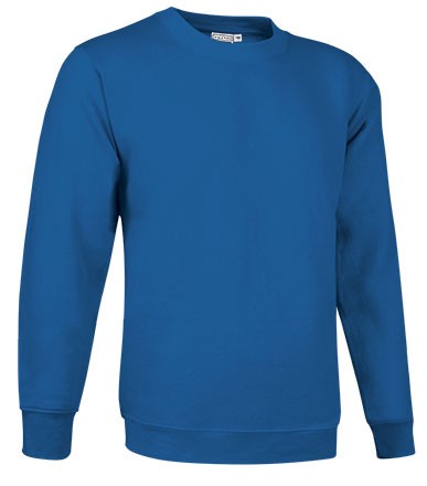 Sweatshirt azul de manga comprida com gola redonda