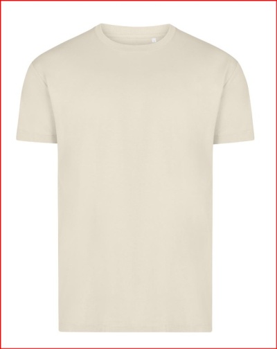 T-shirt bege de manga curta com gola redonda