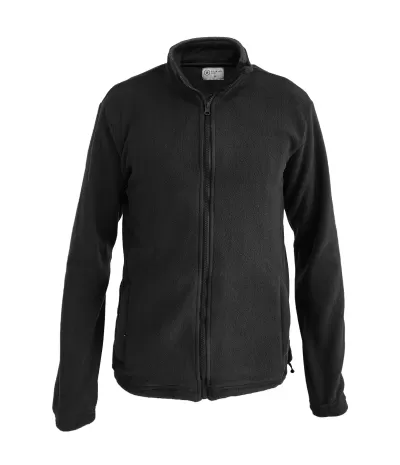 Casaco preto com fecho de correr e gola alta