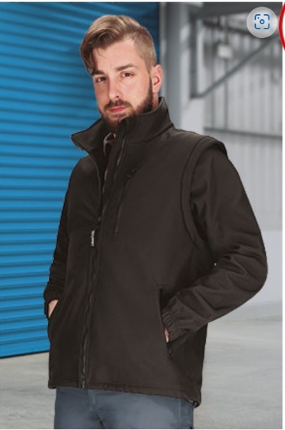 Casaco preto sem mangas com fecho de correr e bolsos laterais