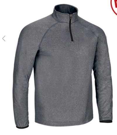 Sweatshirt cinzenta escura com fecho de correr e gola alta