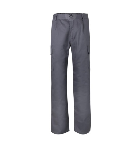 Calças de trabalho cinza com bolsos cargo e presilhas para cinto