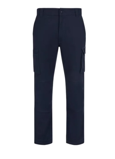 Calças cargo azul escuro com bolsos laterais