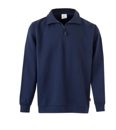 Sweatshirt azul escuro com fecho no colarinho