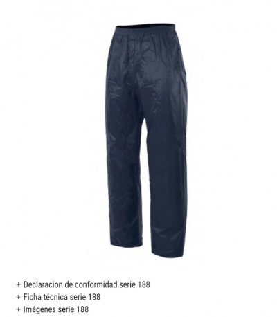 Calças impermeáveis azul escuro com cintura elástica