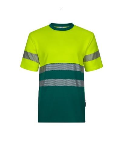 T-shirt de trabalho bicolor com faixas refletoras cinza