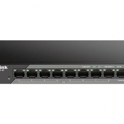 Switch de rede D-Link DSS-1008-HP preto com 8 portas Ethernet