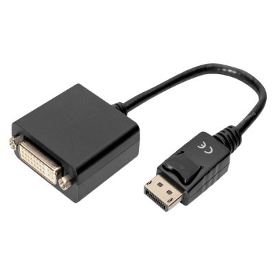 Cabo adaptador preto DisplayPort para DVI com cabo flexível