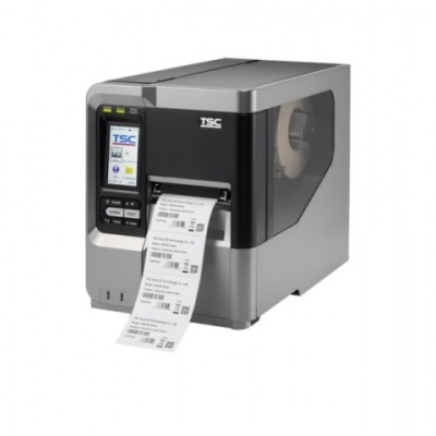 Impressora térmica TSC a imprimir etiquetas