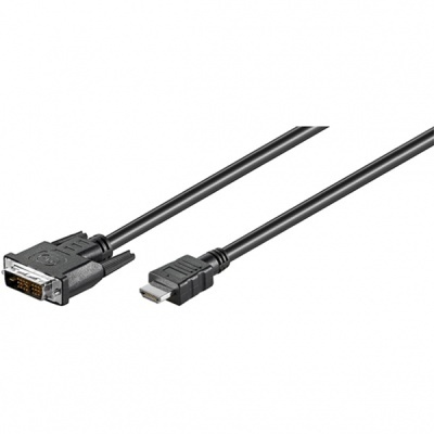 Cabo preto com conectores DVI e HDMI